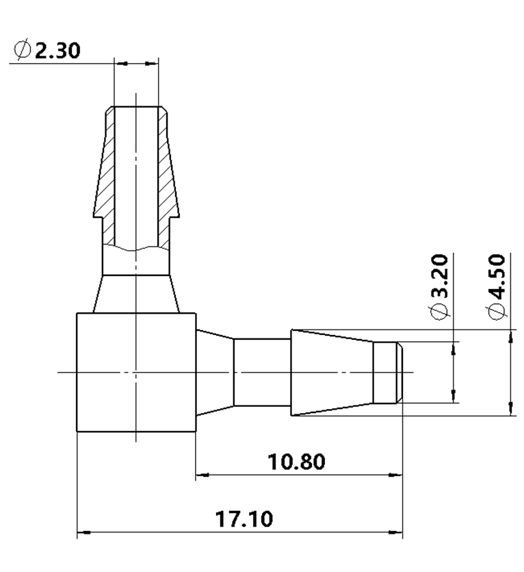 3.2mm（1/8英寸）L型塑料接头