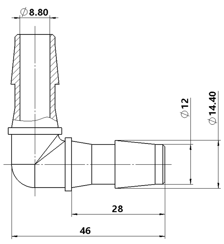 12.7mm（1/2）尼龙L型接头